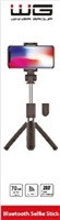 BAZAR - WG - Selfie tyč WG 6, Selfie tyč + tripod, teleskopická, s bluetooth tlačítkem, černá - Poškozený obal (Komplet)