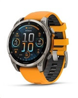 Garmin fenix® 8 – 47 mm, AMOLED, Sapphire, Titanium s Orange/Graphite silikonovým řemínkem, EU