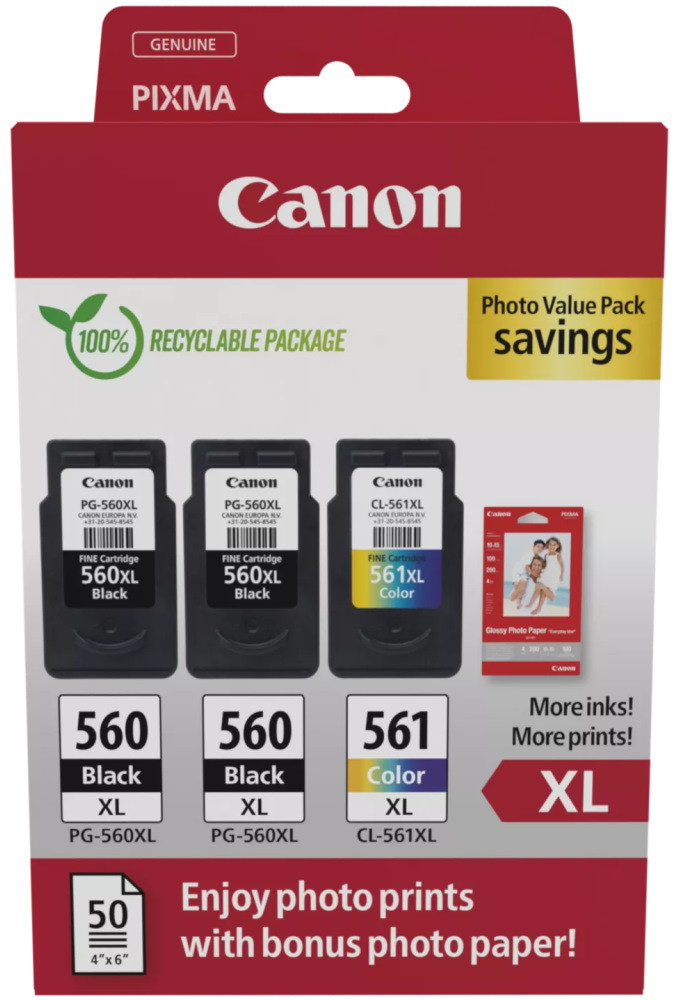 Canon inkoustová náplň PG-560XLx2/CL-561XL PVP 4x6 (GP-501 50listů)