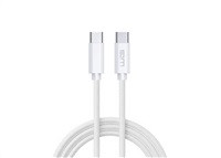 WG - Datový kabel Type-C (male) na Type-C (male), 1 metr, 3 A, cotton ECO, bílá