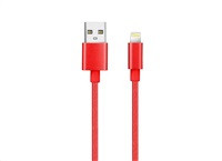 WG - Datový kabel Lightning MFI na USB-A, 1 metr, červená