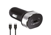 WG - Autonabíječka 1x USB-C, PD 20 W, + kabel Type-C na Type-C, černá