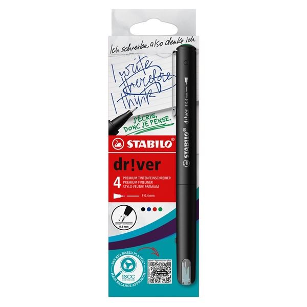 Liner STABILO Dr!ver fine, sada 4 barev