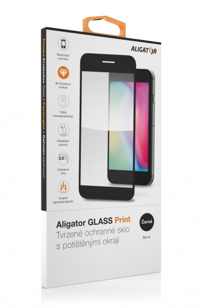Aligator sklo GLASS PRINT Motorola Moto G75 černá