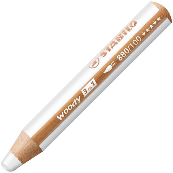 Stabilo Woody pastelka 3v1, bílá, 5 ks