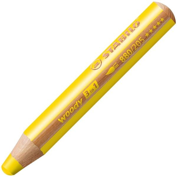 Stabilo Woody pastelka 3v1, žlutá, 5 ks