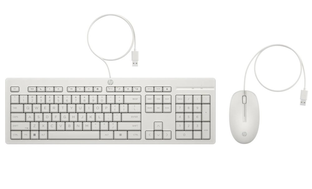 HP 225 Wired Mouse and Keyboard Combo G2 Cashmere White CZEC
