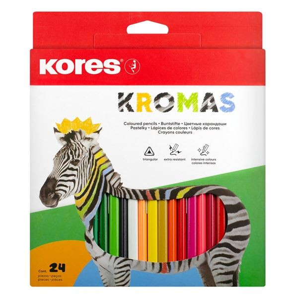 Trojhranné pastelky KROMAS, 3 mm / 24 barev