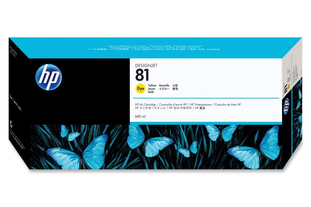 HP (81) C4933A - ink. yellow, DesignJet 5000xx (680ml) originál
