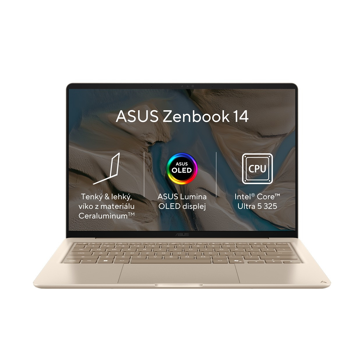 ASUS Zenbook 14/UX3480AA-OLED348W/U5-325/14"/WUXGA/16GB/512GB/Intel int/W11H/Gold/2R