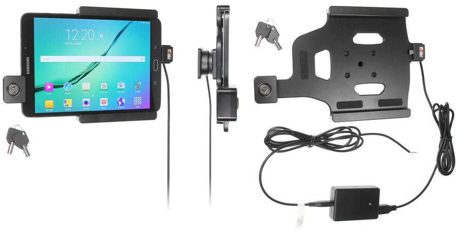 Brodit držák do auta na Samsung Galaxy Tab S2 8.0 bez pouzdra, se skrytým nabíjením, zámek