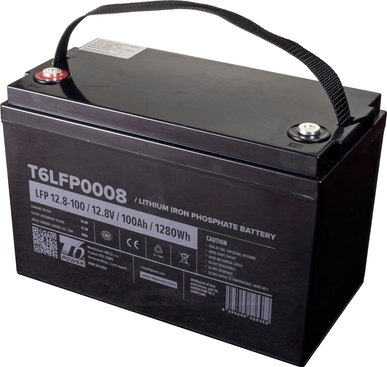 Baterie T6 Power LiFePO4, 12.8V, 100Ah, 1280Wh, Bluetooth, T16