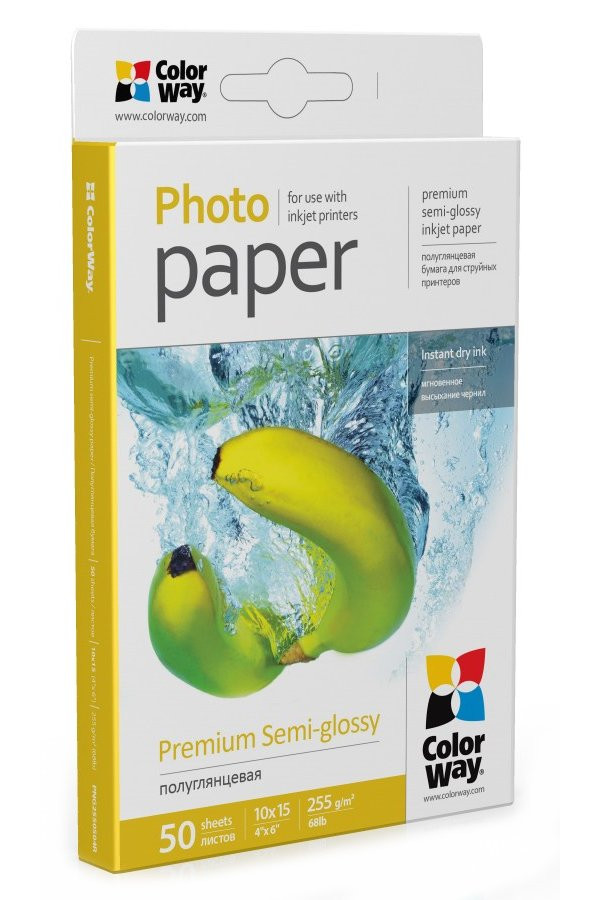 COLORWAY fotopapír/ premium semi-glossy 255g/m2, 10x15/ 50 kusů