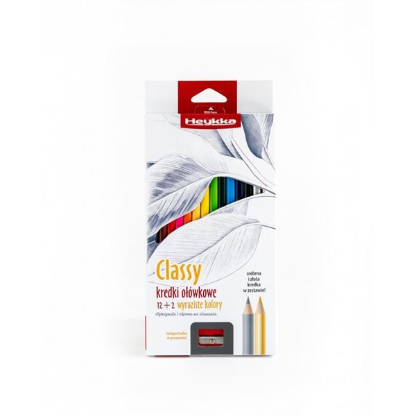 Pastelky Heykka Classy - s ořezávátkem, 14 barev