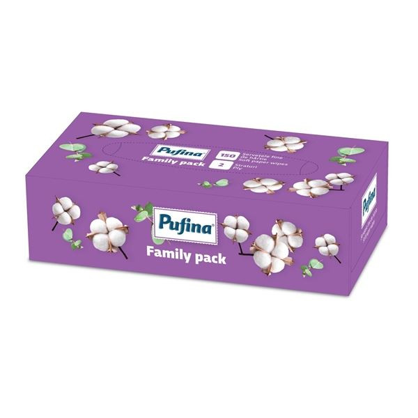 Papírové kapesníčky Pufina Family - 2vrstvé, 150ks