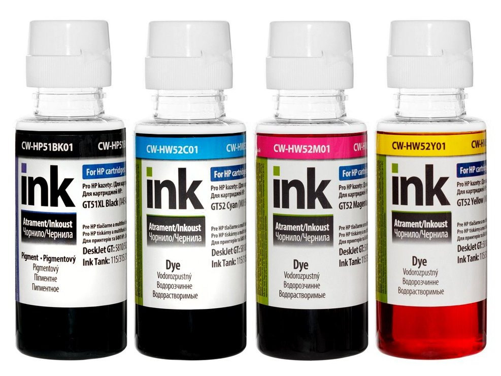COLORWAY alternativní inkoustová náplň pro HP / GT-51/ GT-52/ HP Tank 115/ 315/ 415/ 4x 100ml Multipack