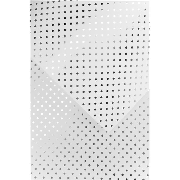 Kreativní papír A4 Polka Dot,190g,bílý/stříb.,10ks