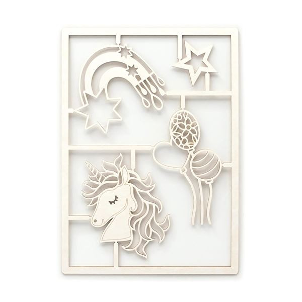 Dekorační dřevěné výřezy - jednorožec