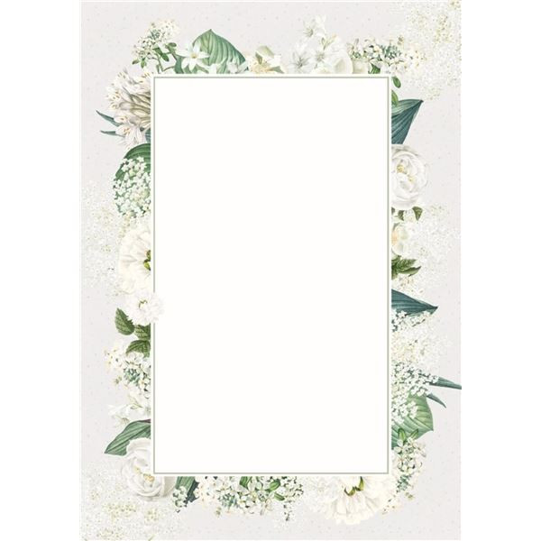 Diplom A4 - motiv bílé květiny, 170 g/m2, 25 ks