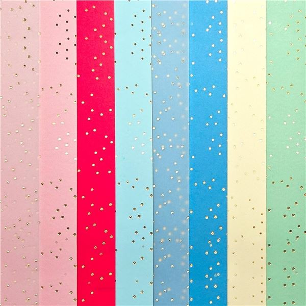 Kreativní papír A4 - třpytivé tečky,mix barev,15ks
