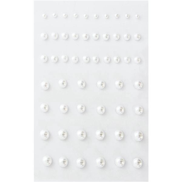 Samolepicí dekor. kamínky - mix, bílé, 54 ks