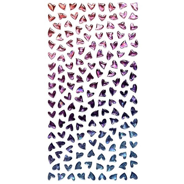 Samolepicí dekor. srdíčka, mix barev, 158 ks