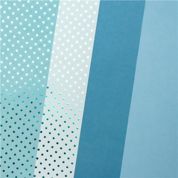 Kreativní papír A4, 190-210 g, mod. puntíky, 12 ks