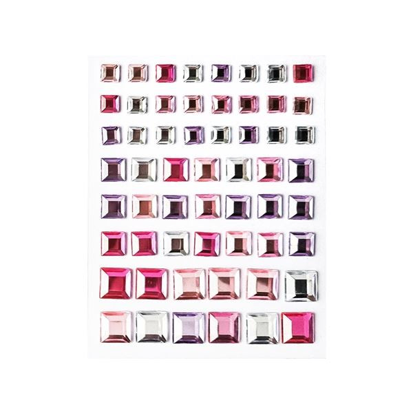 Samolepicí dekor.kamínky,mix velikostí,růžové,57ks