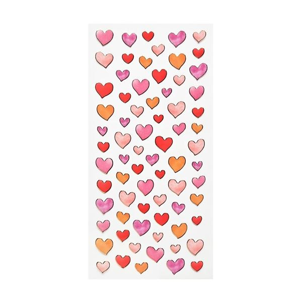 Dekorativní samolepky - pastel.srdce, růž. odstíny