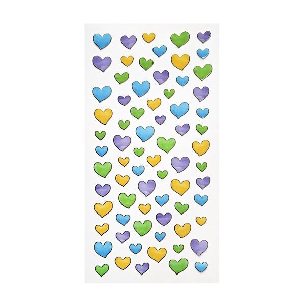 Dekorativní samolepky - pastel.srdce,mix 4 barev