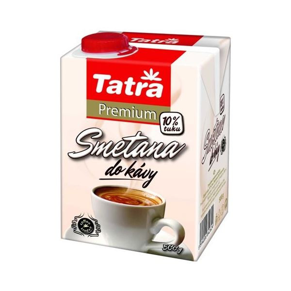 Smetana do kávy Tatra -Premium,10% tuk,uzávěr,500g