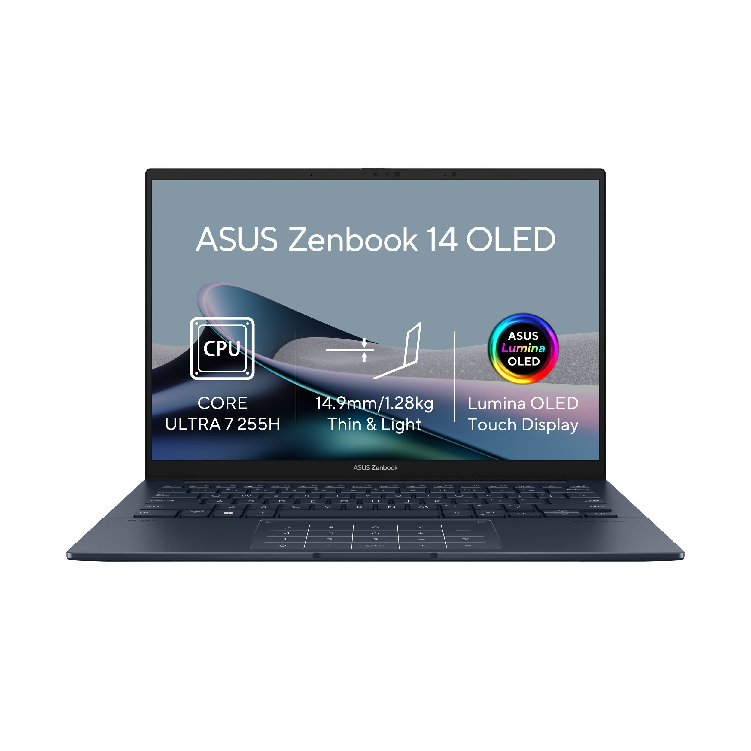 ASUS Zenbook 14/UX3405CA-OLED1678WZ/U7-255H/14"/WUXGA/T/16GB/512GB/Intel int/W11H/Blue/2R