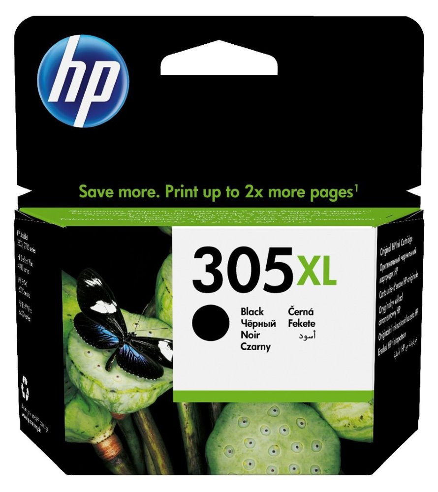 HP inkoustová kazeta 305XL (černá originál) pro - DeskJet 2300, 2710, 2720, DeskJet Plus 4100, ENVY 6000, ENVY Pro 6400