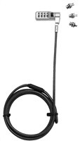 DICOTA Universal Security Cable Lock,3 Exchangeable heads fits all slots, combination