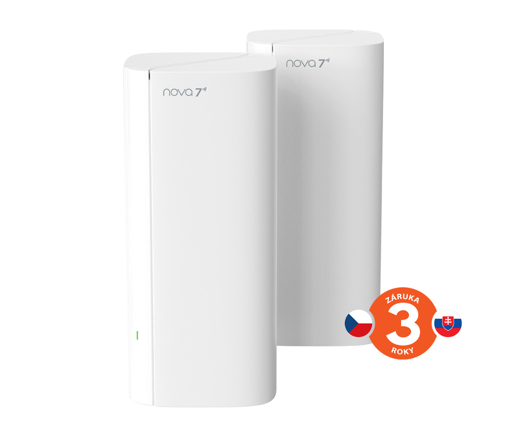 Tenda Nova EE3 Pro (2-pack) WiFi 7 BE3600 Mesh Gigabit system, router, 6x GLAN/GWAN, VPN, CZ app