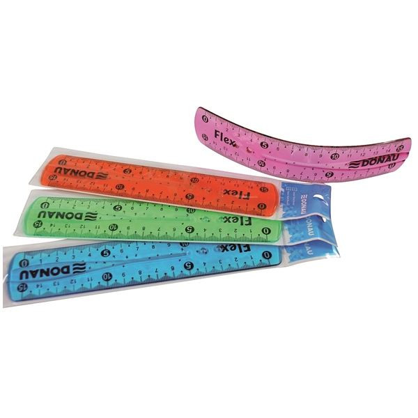 Plastové pravítko Donau flexi 15 cm, mix barev