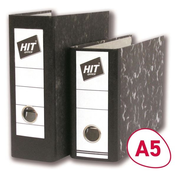 Pák.pořadač A5 na výšku HIT Office - 8,mramor čer.