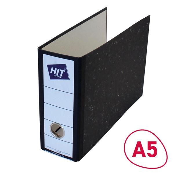 Pák.pořadač A5 na šířku HIT Office - 8,mramor čer.