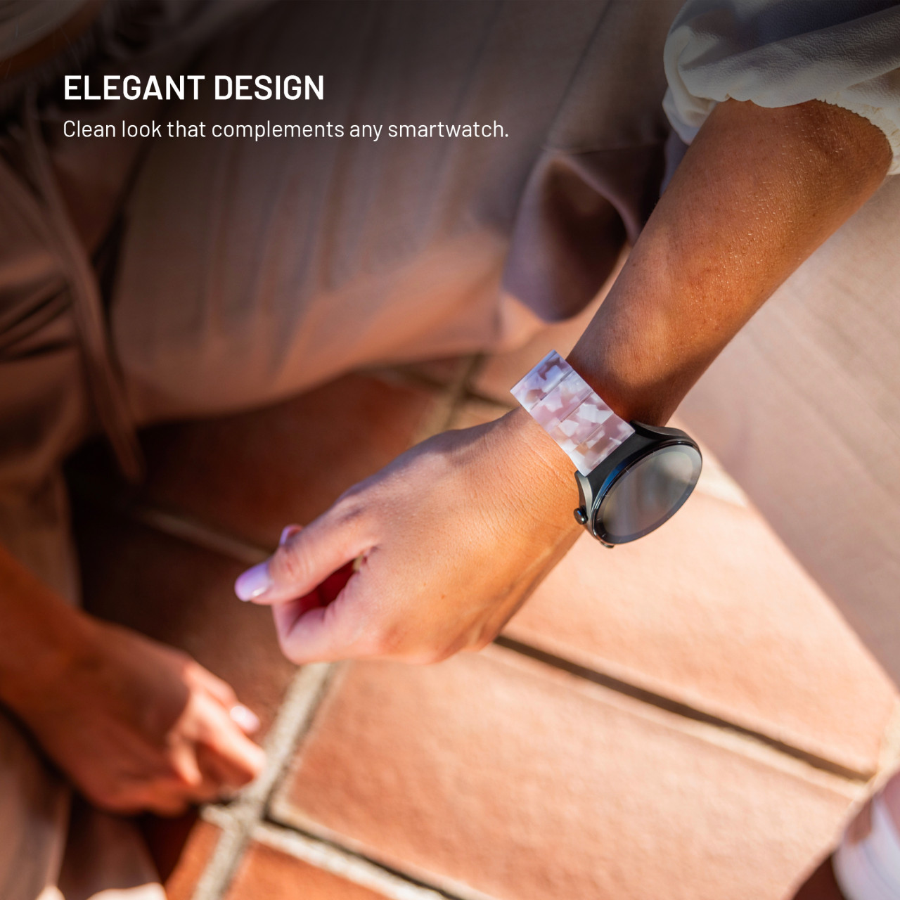 Resinový řemínek FIXED Resin Strap s Quick Release 20mm pro smartwatch, Candy Pink