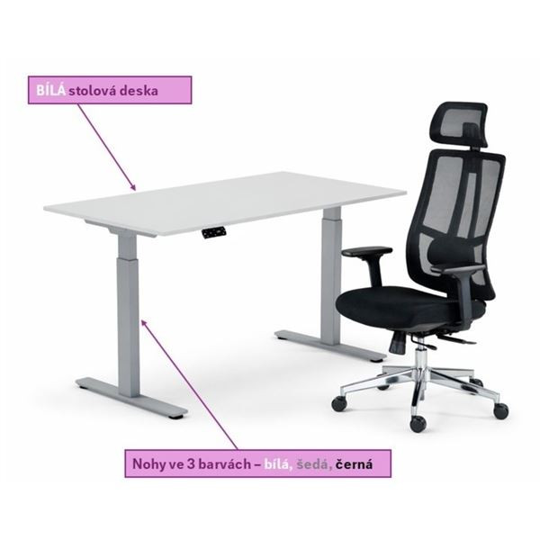 Ergonomický set nábytku - DUO, bílý/kov