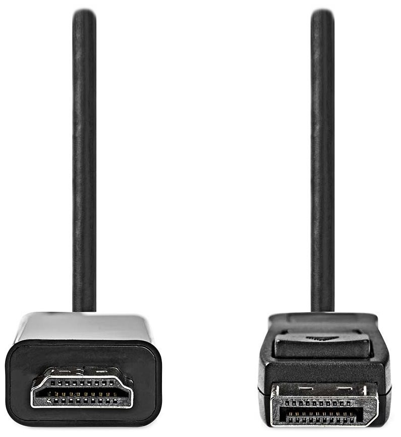 NEDIS kabel DisplayPort - HDMI/ zástrčka DisplayPort - zástrčka HDMI/ černý/ bulk/ 2m