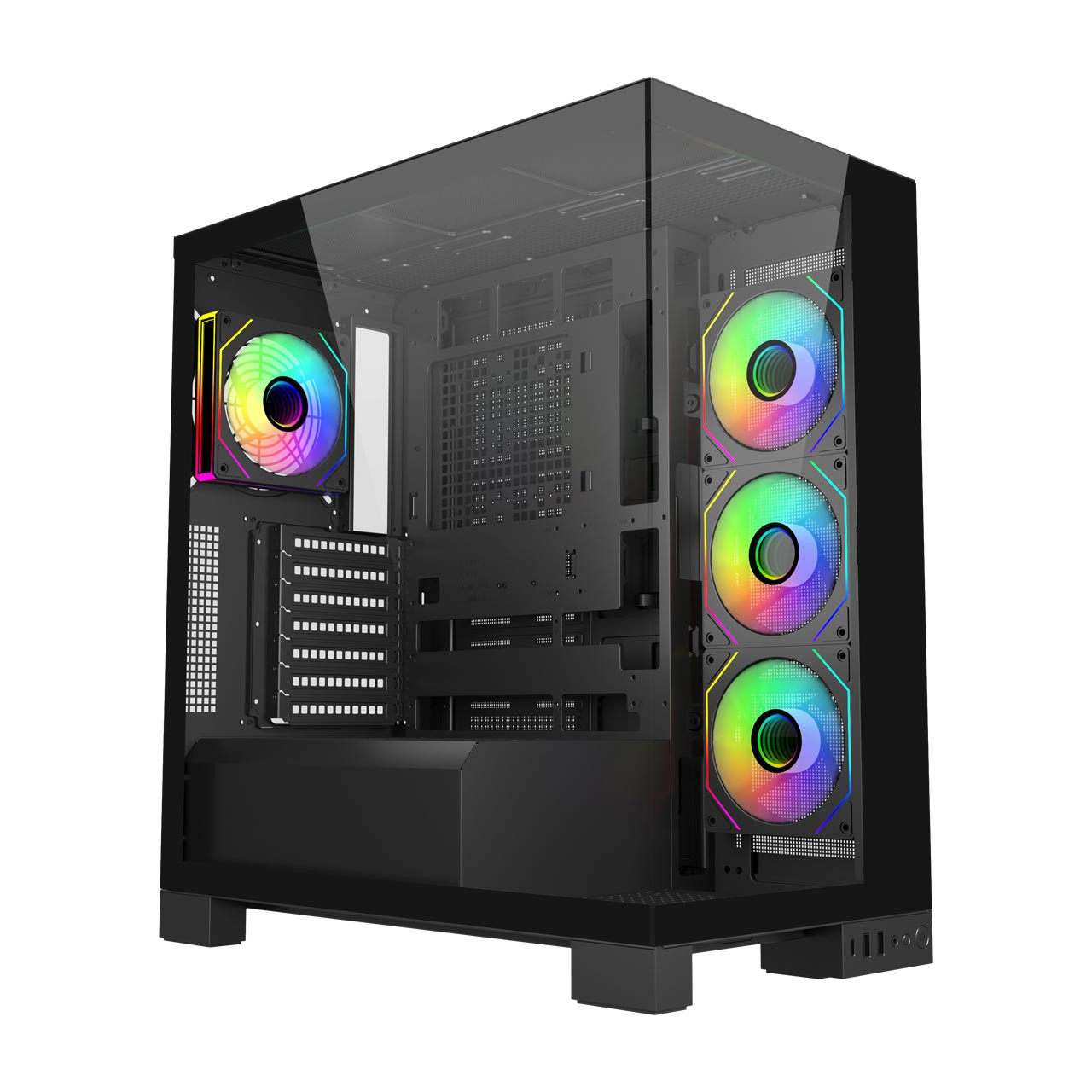FSP M540-BA/Midi Tower/Transpar./Černá