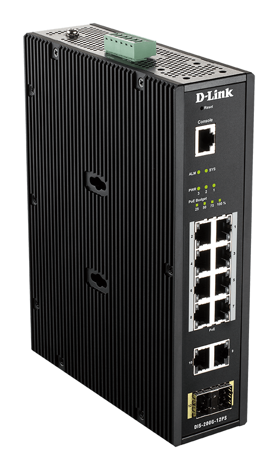 D-Link DIS-200G-12PS Industrial L2 smart manage POE switch