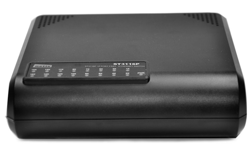 STONET by Netis ST-3116P  Switch 16x 10/100, plastový, GREEN, na stěnu/stůl