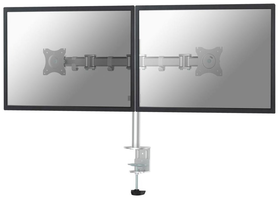 Neomounts Select NM-D135DSILVER/Držák displeje/na stůl/10-27"/svorka+průchodka/VESA 100X100/nosn. 2x 8kg/2 disp/stříbrný