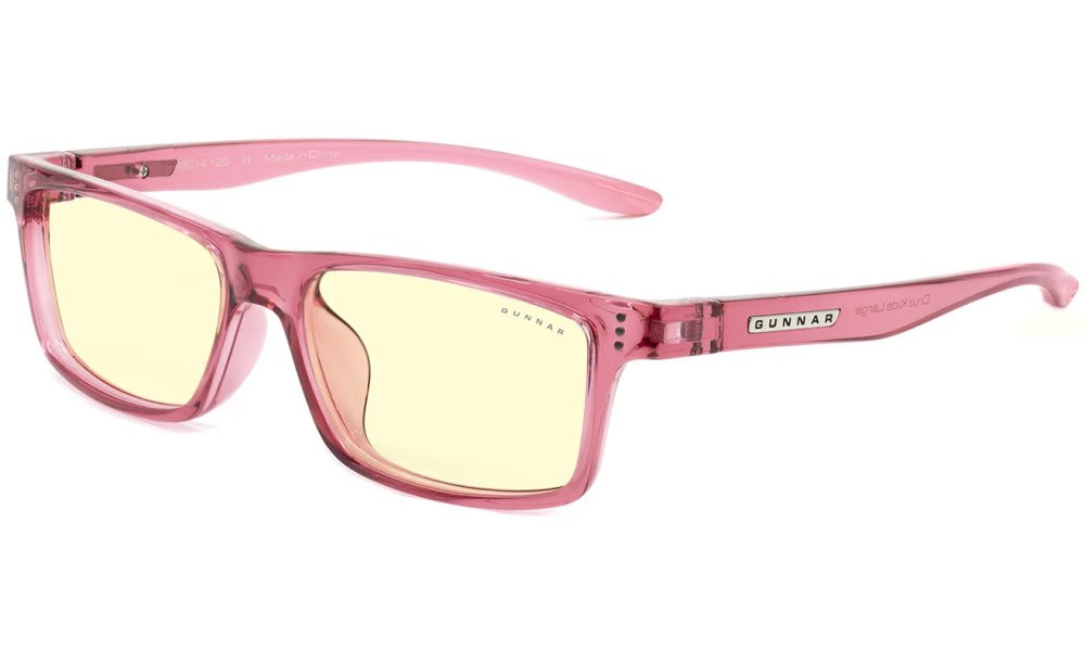 GUNNAR kancelářske/herní brýle  CRUZ KIDS LARGE (8-12) PINK jantarová skla BLF 65 NATURAL focus
