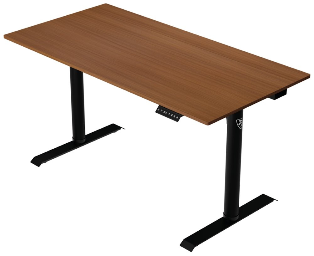 AROZZI herní stůl ARENA NORDICO Dark Walnut/ motorizovaný/ barva deska ořech, nohy černé/ šíře 140cm/ výška 71-115 cm