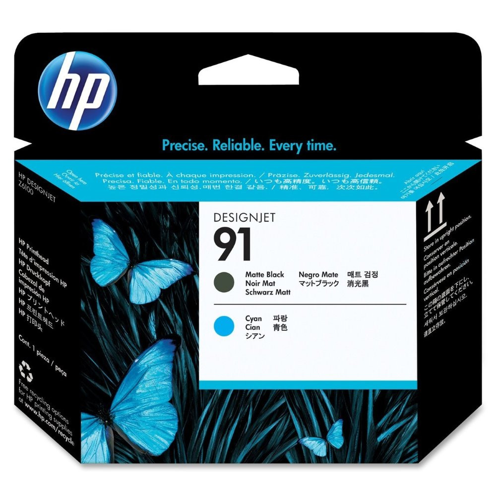 HP 91 matně Černá a azurová tisková hlava
