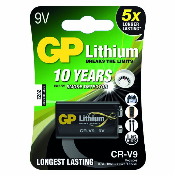 GP Jednorázová lithiová baterie 9V, 1-pack