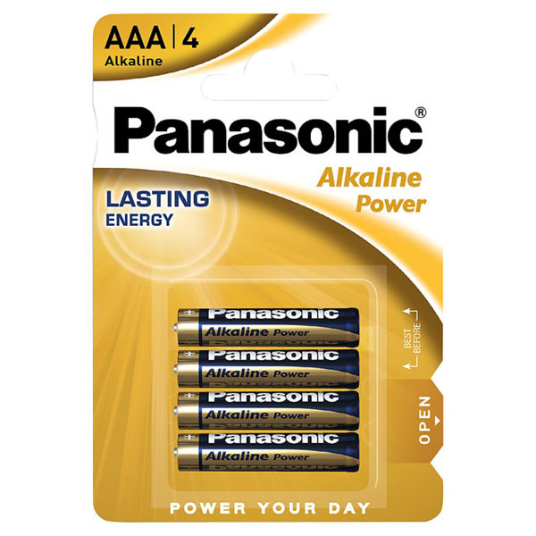 Panasonic alkalická baterie AAA (LR03), 4-pack, DOPRODEJ